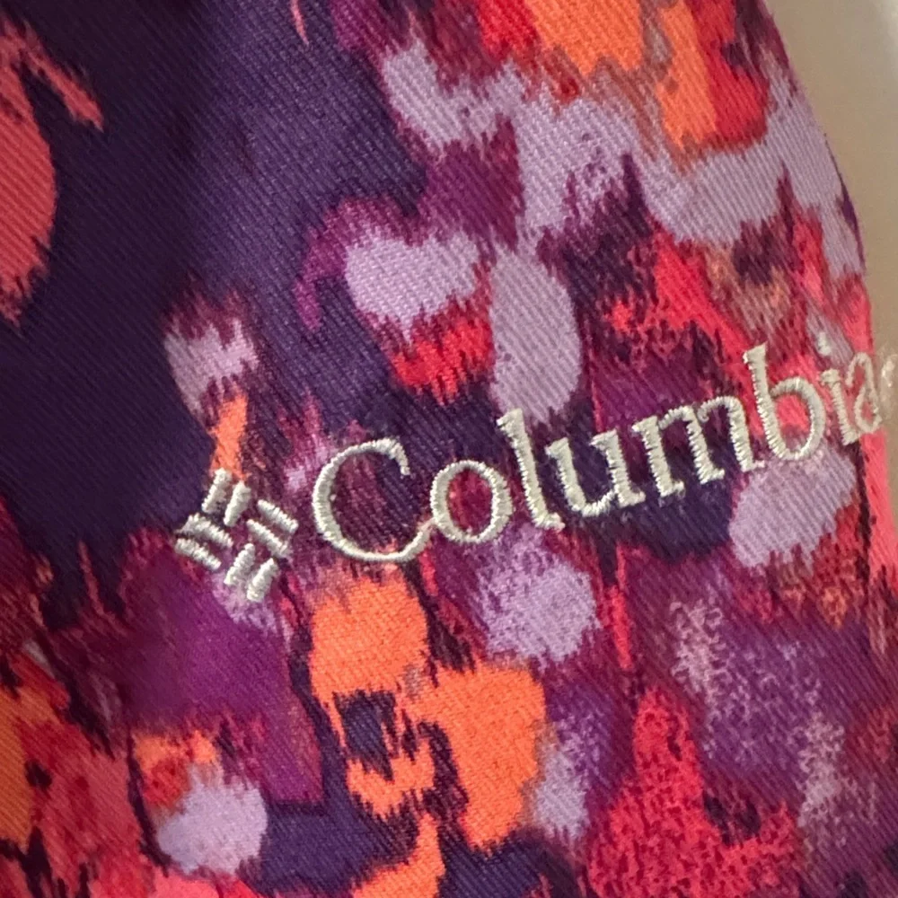 Columbia Kids Purple Floral Waterproof Coat with Pink & Orange Accents - Picture 4 of 14